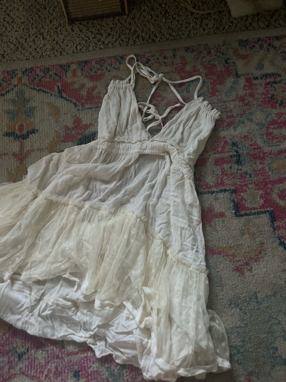 Ivory Ruffled Tiered Summer Dress